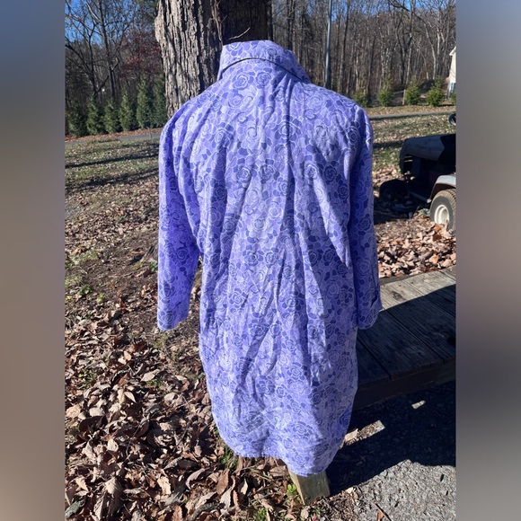 VINTAGE ANTHONY RICHARDS PURPLE ROSES SHIRT DRESS WOMENS SMALL - Picture 2 of 7